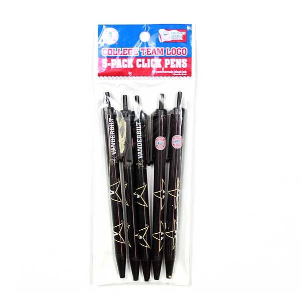 Vanderbilt University - 5Pack Click Pens - 24 Packs For $18.00