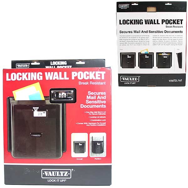 Vaultz Products - Metal Locking Wall Pocket - 2 For $15.00