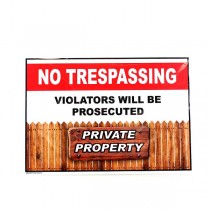 No Trespassing Signs - 10"x7" Heavy Plastic Malkan Board - Private Property Fence Style - 2 Signs For $8.00