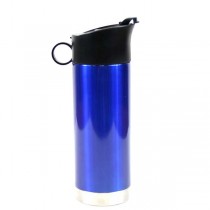 Wholesale Drinkware - Solid Blank Blue 14OZ Stainless Commuter Mugs - 12 For $36.00