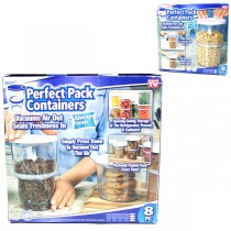 As Seen On TV - 8Pack Perfect Pack Storage Seal Container Set - 2 Sets For $15.00