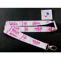 Houston Astros Lanyards - Pink Plaid Style Lanyards - 12 For $24.00