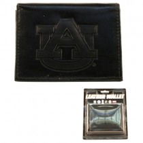 Auburn Tigers Wallets - Black Tri-Fold Leather Wallets - 12 Wallets For $84.00