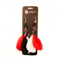 Arizona Cardinals Earrings - Feather Dangle Style - $2.75 Per Pair