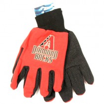 Arizona D-Backs Gloves - BIG A LOGO - 2Tone Red/Black - MLB Wholesale Gloves - Grip $3.50 Per Pair