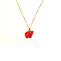 Wisconsin Badgers Necklace - AMCO Metal Chain and Pendant - $3.00