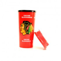 Chicago Blackhawks Travel Mugs - 16OZ Insulated Plastic - MADE IN THE USA - 12 For $54.00