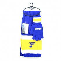 St. Louis Blues Sets -(Pattern May Be Different Than Pictured) Heavy Knit Scarf and Fleece Glove Set - 12 Sets For $144.00