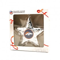 Denver Broncos Ornaments - Silver Star Style - 12 For $36.00