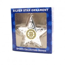 Boston Bruins Ornaments - Silver Star Style - 12 For $30.00