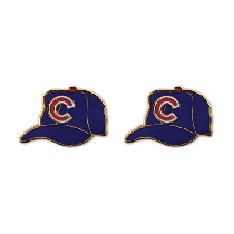 Chicago Cubs Earrings - WinCap Style - STUDDED Earrings - $2.75 Per Pair