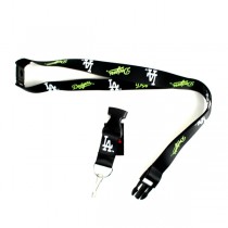Los Angeles Dodgers Lanyards - Premium 2-Sided Black Neon Series - 12 For $30.00