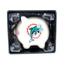 Miami Dolphins Piggy Banks - Ceramic 8" Piggy Bank - 2 For $10.00