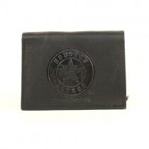 Total Overstock - Houston Astros Wallets - New Logo - Black Tri-Fold - Wholesale Leather Wallets - 12 For $60.00