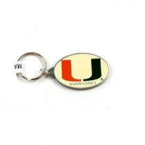 Miami Hurricanes Keychain - Pewter Style Keychains - 12 For $12.00