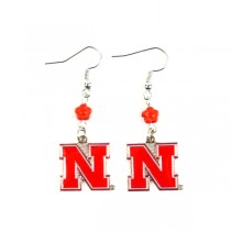 Nebraska Huskers Earrings - The SOPHIE Style Dangle Earrings - 12 For $36.00