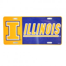University Of Illinois License Plate - 2Tone Big Logo Style - 12 For $12.00