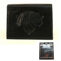 New York Knicks Wallets - BLACK Tri-Fold Leather Wallets - 12 Wallets For $84.00