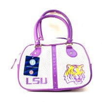 LSU Tigers Purses - White Ripper Style Bowler Bag - $12.00 Each
