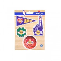 Los Angeles Lakers Heart Series Magnets - Heavy Stock - 4PC Magnet Set - 4.5"x6" Template - 12 Sets For $15.00