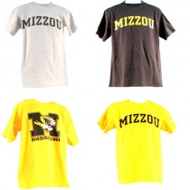 Missouri Tigers T-Shirts - Assorted Adult Sizes And Styles - (May not be same styling as pictured) - 12 Shirts For $60.00