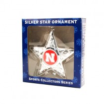 Nebraska Huskers Ornaments - Silver Star Style - 12 For $30.00