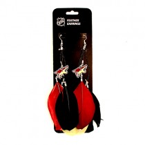 Phoenix Coyotes Earrings - Feather Dangle Style - $2.75 Per Pair