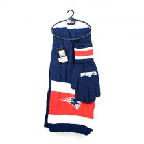 New England Patriots Sets - (Pattern May Be Different Than Pictured) Heavy Knit Scarf And Fleece Glove Set - $13.50 Per Set