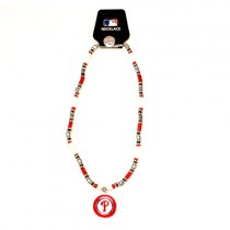 Philadelphia Phillies Necklaces - 18" Natural Stone - 12 Necklaces For $84.00