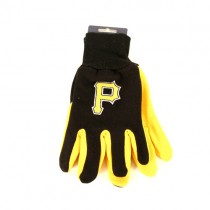 Pittsburgh Pirates Gloves - (Pattern May Be Different Than Pictured) - Black.Yellow P LOGO Style - $3.50 Per Pair