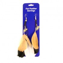 Purdue Earrings - Dangle Feather Earrings - 12 Pair For $24.00
