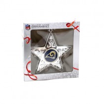 Los Angeles Rams Ornaments - Silver Star Style - 12 For $30.00