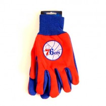 Blowout - Philadelphia 76ers Gloves - Red/Blue Grip Gloves - BBall Logo - 12 Pair For $30.00