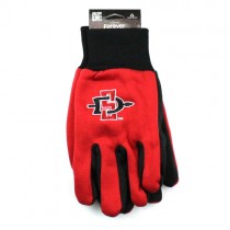 San Diego State Gloves - Black Palm Series - Grip Gloves - 12 Pair For $36.00