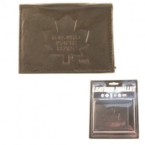 Wholesale Wallets - Toronto Maple Leafs Leather Wallets - Tri-Fold Brown - $7.50 Each