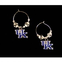 Kentucky Wildcats Earrings - Clear Bead HOOP Style - 12 Pair For $54.00