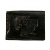 Wake Forest Wallets - BLACK Tri-Fold - Leather Wallets - 12 Wallets For $84.00
