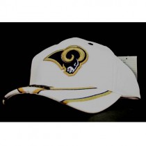 Blowout - Los Angeles Rams Caps - White Caps With Yellow Streaker Bill - 12 For $60.00