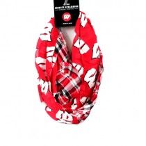 Wisconsin Badgers Scarves - Tartan Style Infinity Style - 12 For $60.00