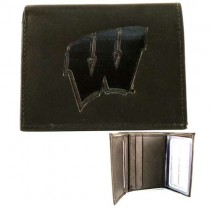 Wisconsin Wallets - Badgers BLACK Tri-Fold Leather Wallets - $7.50 Each