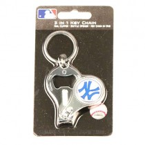 New York Yankees Keychains - (Pattern May Be Different Than Pictured) - 3in1 - 12 For $24.00