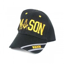 Mason Caps - Black With Large Mason - Angel Bill Style - 12 For $36.00
