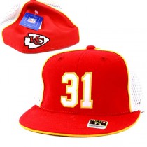 Kansas City Chiefs Caps - Fitted - ASSORTED SIZES -  #31 FlatBill Caps - 6 For $30.00