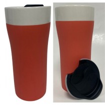 Pfaltzgraff Products - Coral White Tangerine Ceramic Travel Mugs - 5 For $20.00