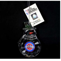 Detroit Pistons Ornaments - Acrylic Snowman - 6 For $18.00