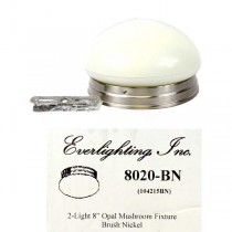 Everlight Lighting - 2Bulb 8" Brush Nickel Opal Lighting - 2 For $10.00