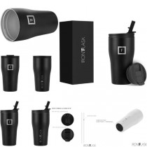 Iron Flask - 16OZ Stainless Straw Tumbler - Vac Sealed - Midnight Black Style - 4 For $20.00