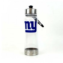 New York Giants Water Bottles - Stainless Top Bottom Clear 18OZ Bottles - 12 For $42.00
