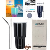 Oldley Tumblers - Ceramic Coated Stainless Steel - Color May Vary - 30OZ With Accessories - 12 For $78.00
