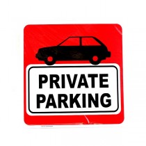 Parking Signs - 10"x10" Heavy Plastic Malkan Board - Red - 12 For $30.00